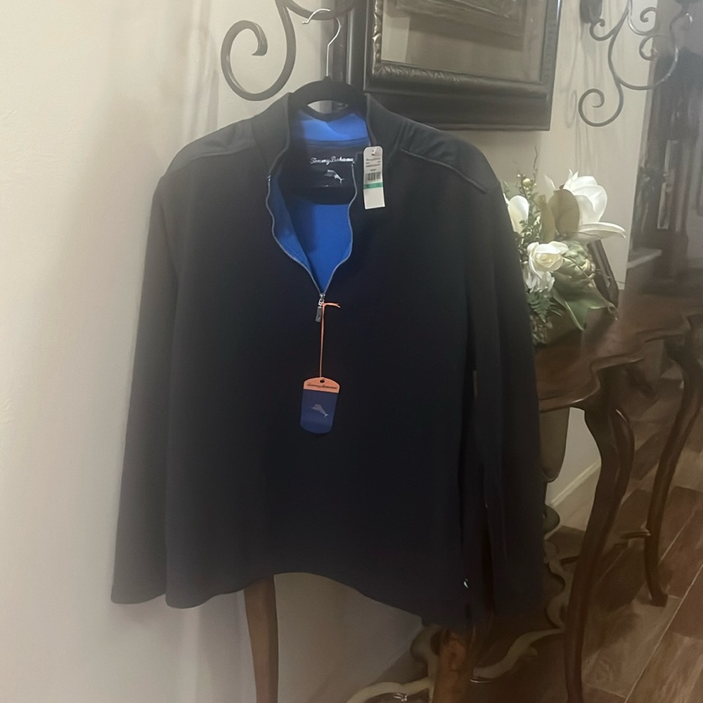 Tommy Bahama Men’s large quarter zip up pullover new with tags
